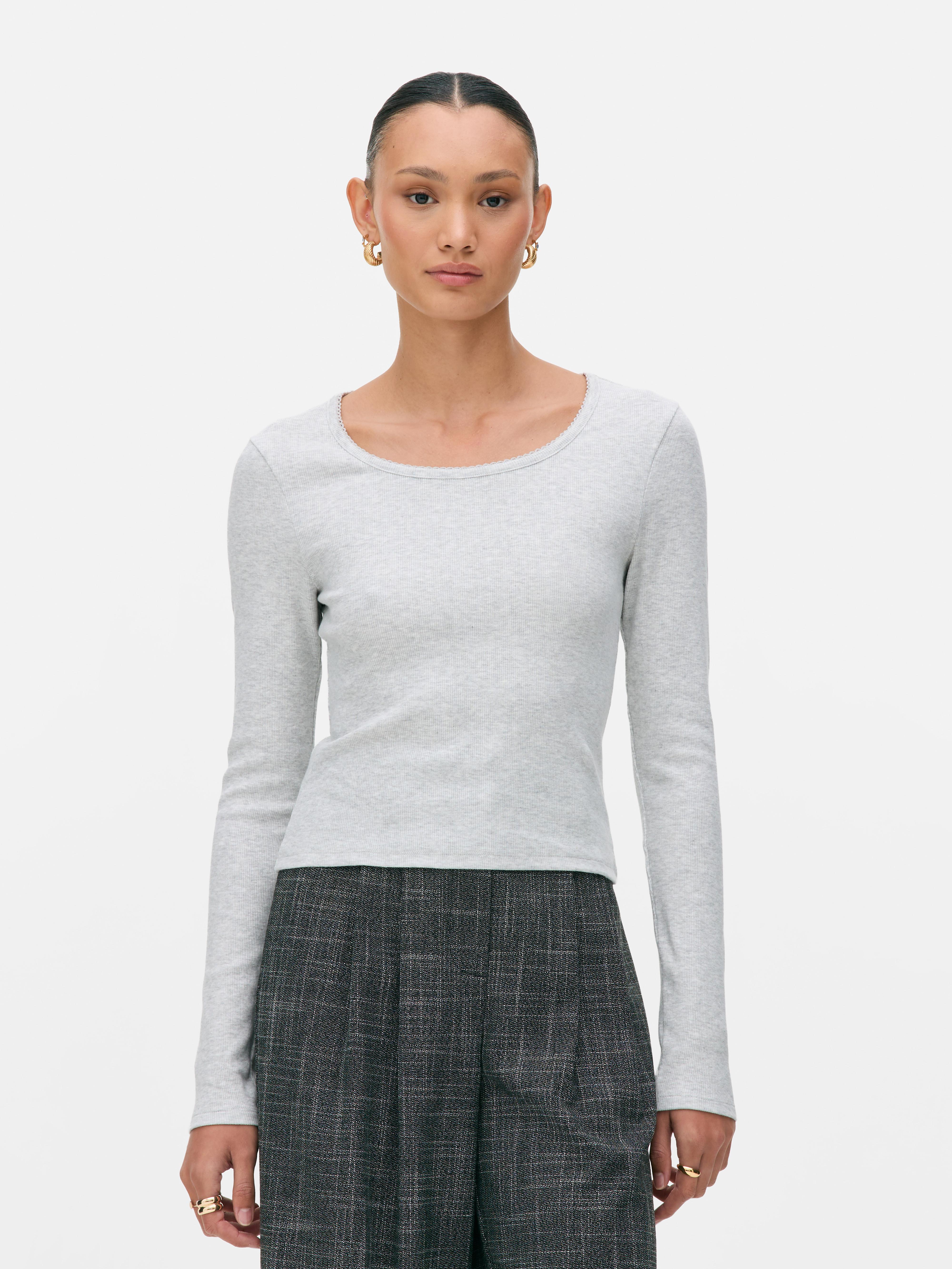 Cotton Rich Scoop Neck Top