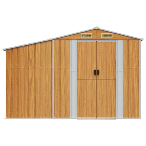 NNEVL Garden Shed Light Brown 277x192.5x179 cm Galvanised Steel
