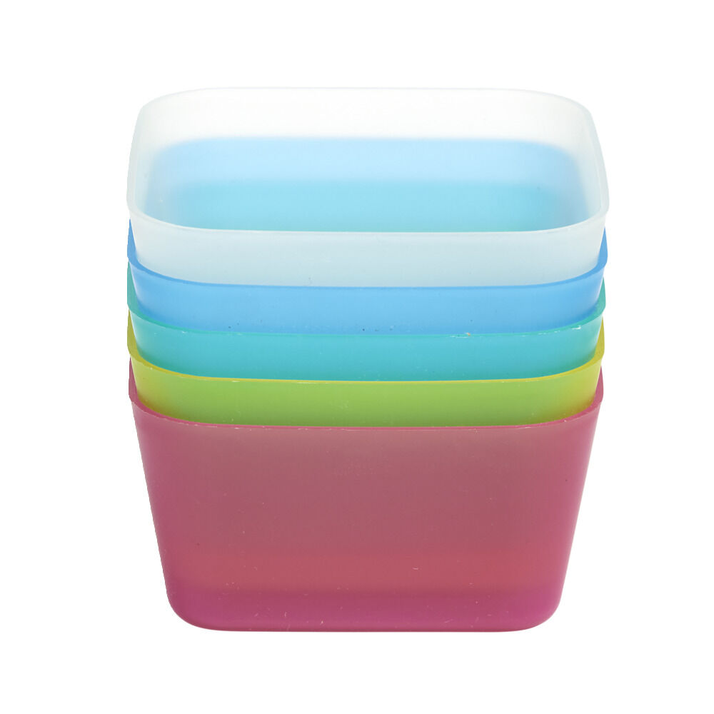 Panière de rangement x5 plastique multicolore 8,6x8,6xH4,5cm