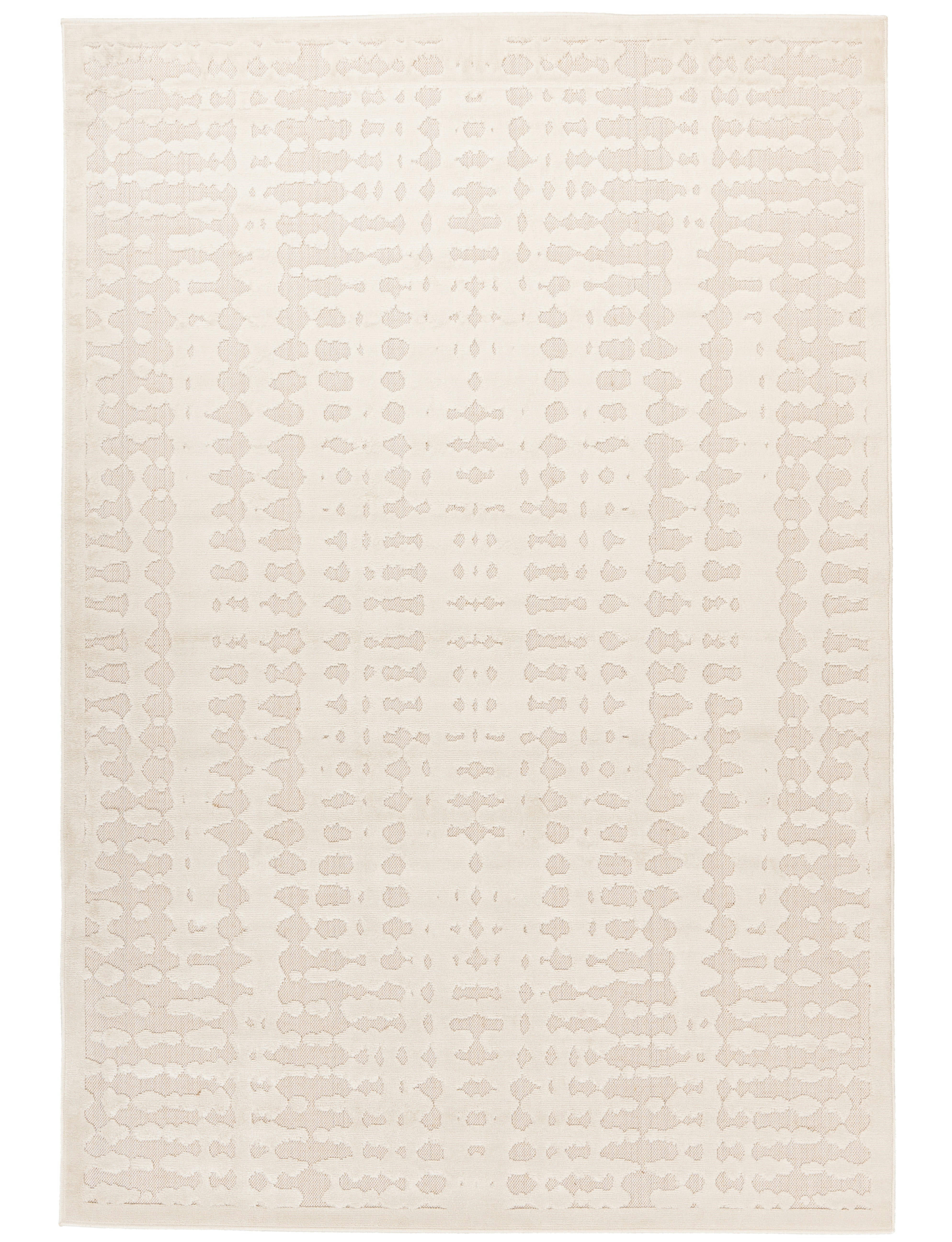 WEBO - Tapis de salon en polypropylène blanc cassé 120x170 cm