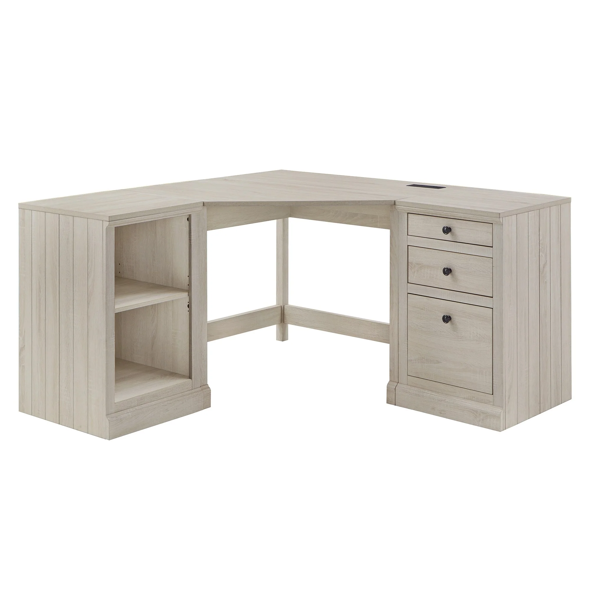 Hinesburg 40 in. Corner Desk with USB Chargers and 3-drawer File Cabinet by iNSPIRE Q Classic