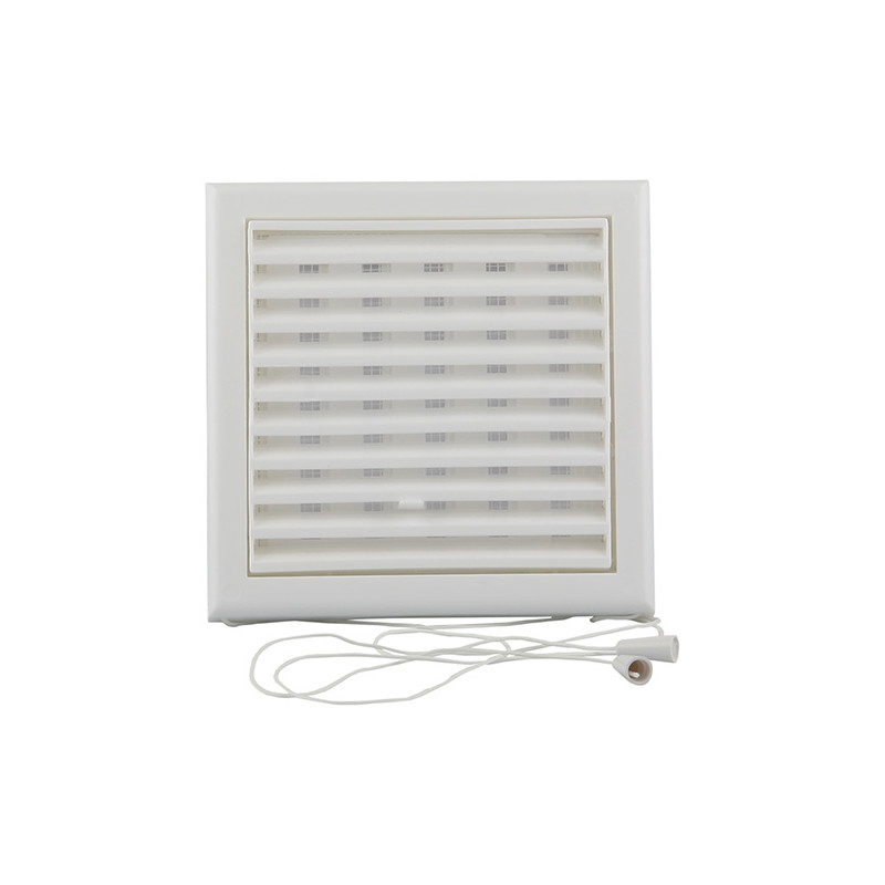 Grille estampée en PVC réglable avec moustiquaire blanche 154 x 154 mm RENSON