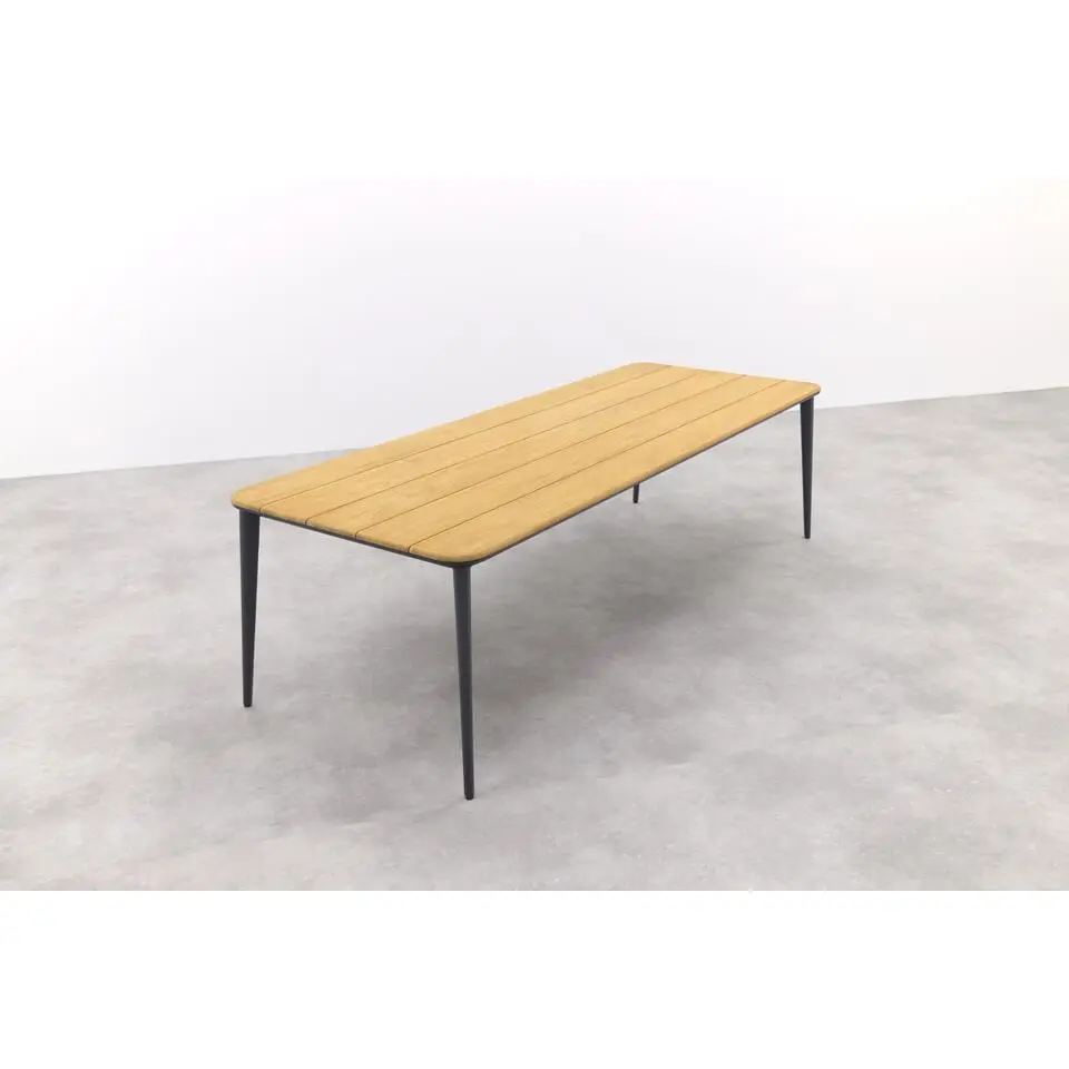 Vdgarde Premium Alaska tuintafel - teak/alu - antraciet - 270x100 cm