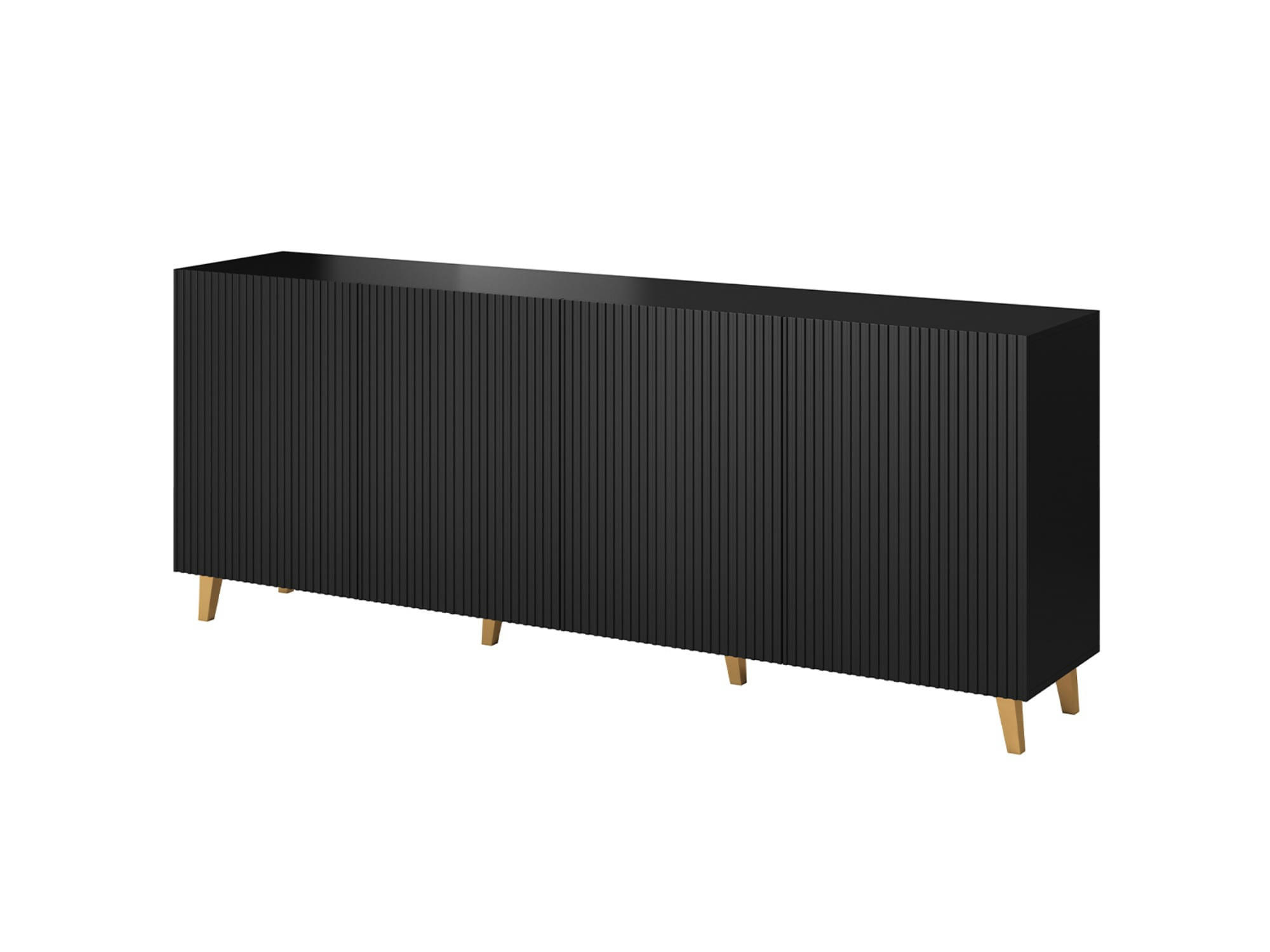 SANNA - Buffet bas contemporain 200 cm noir