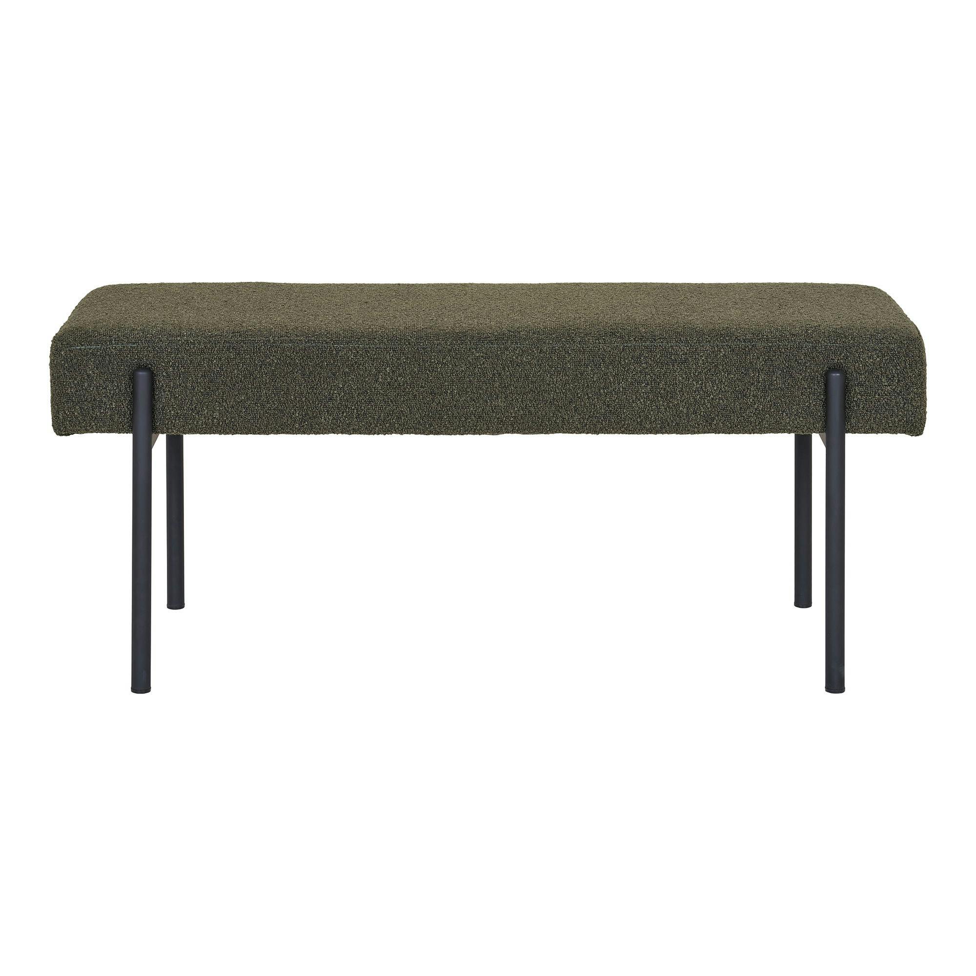 Banc d'entrée vert foncé en bouclette, style moderne BRUGES