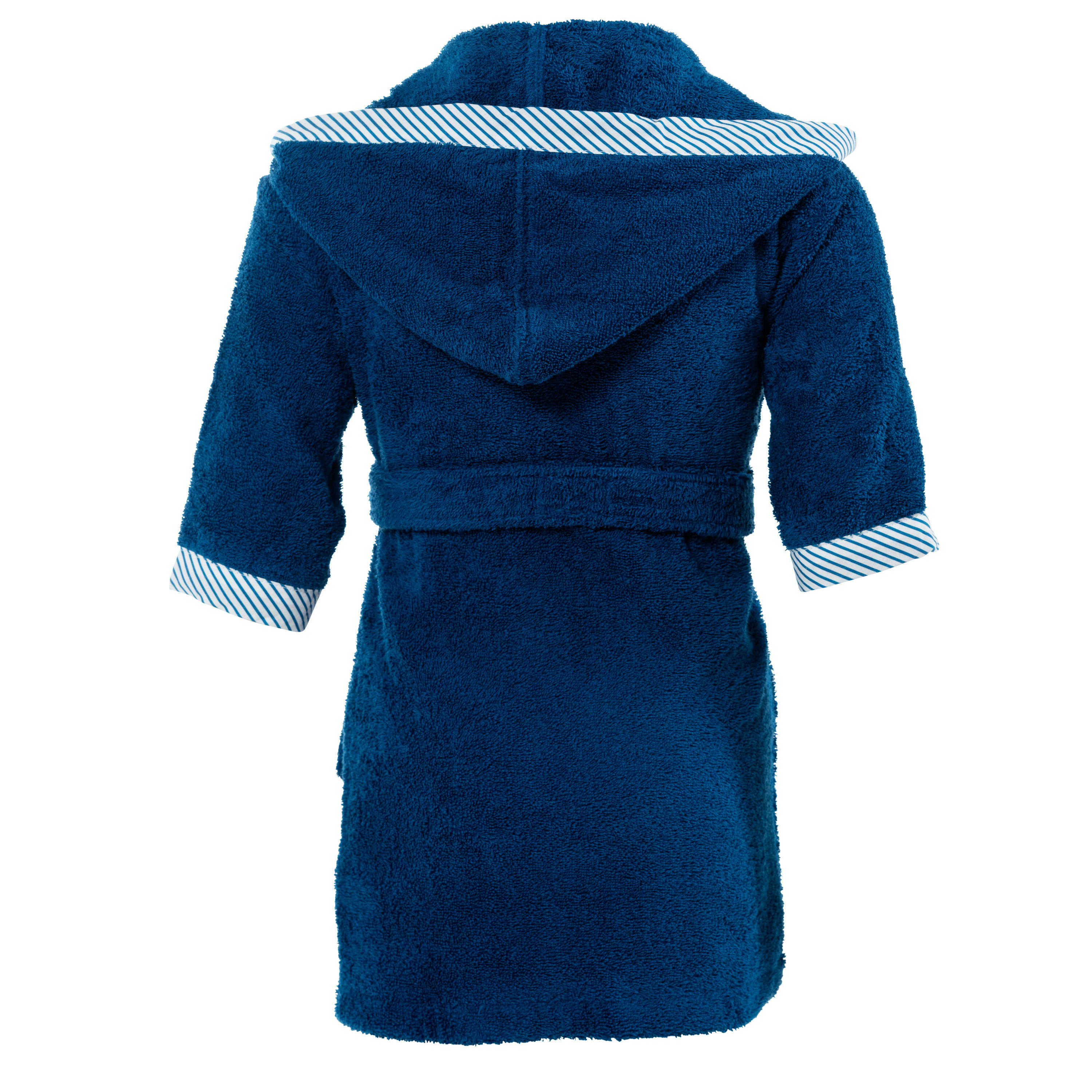 PTITCHIC - Peignoir enfant coton biologique à capuche bleu