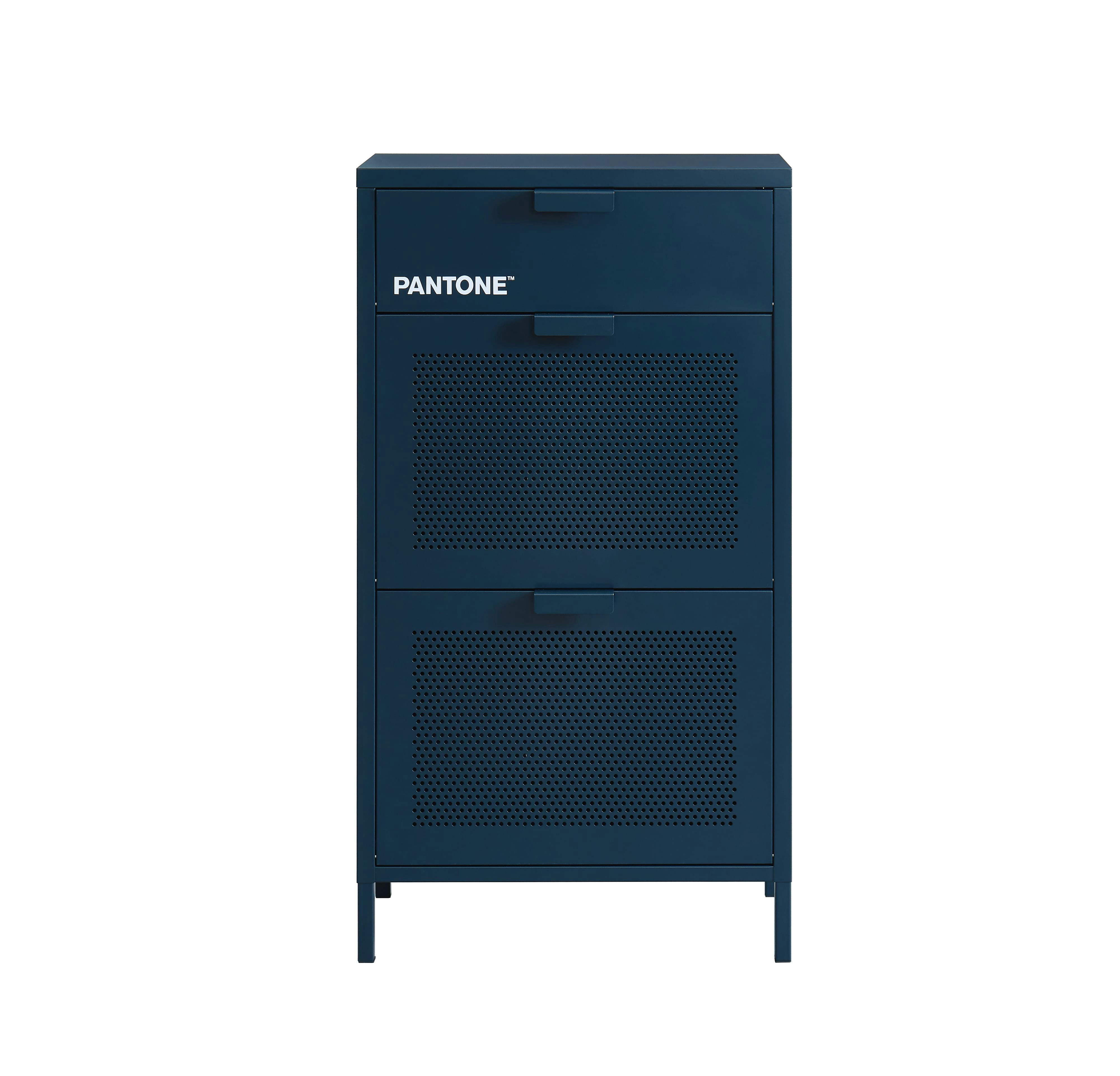 PANTONE - Meuble à chaussures  métal bleu nuit 55cm
