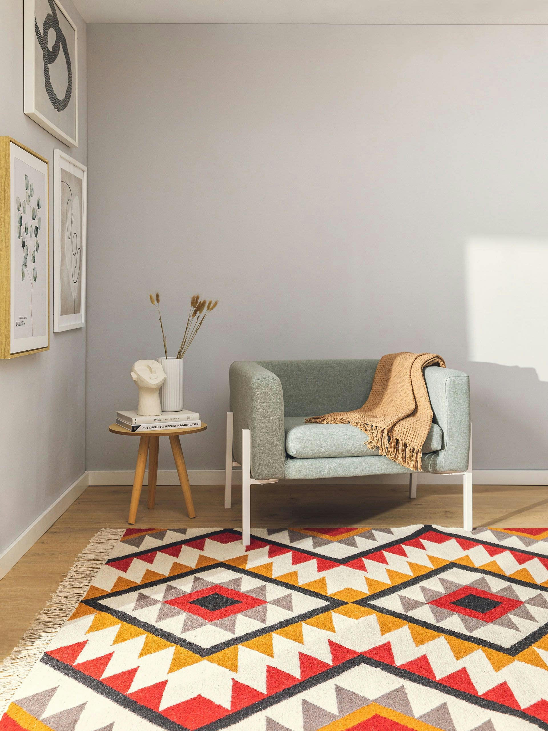 ZALAN - Kelim tissé à la main rouge 120x170