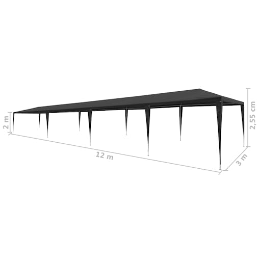 NNEVL Party Tent 3x12 m PE Anthracite