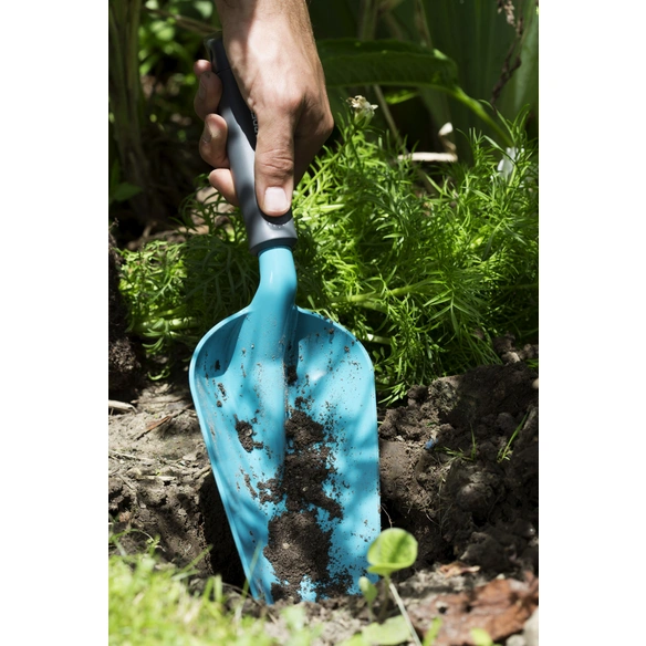 Blumenkelle, Arbeitsbreite: 12 cm, Stahl/Duroplast, blau