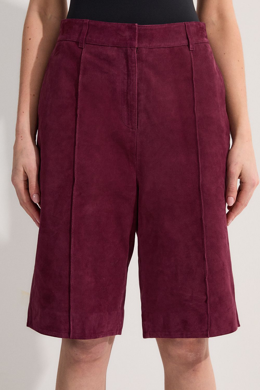 KarenMillen Suede Tailored Longline Short
