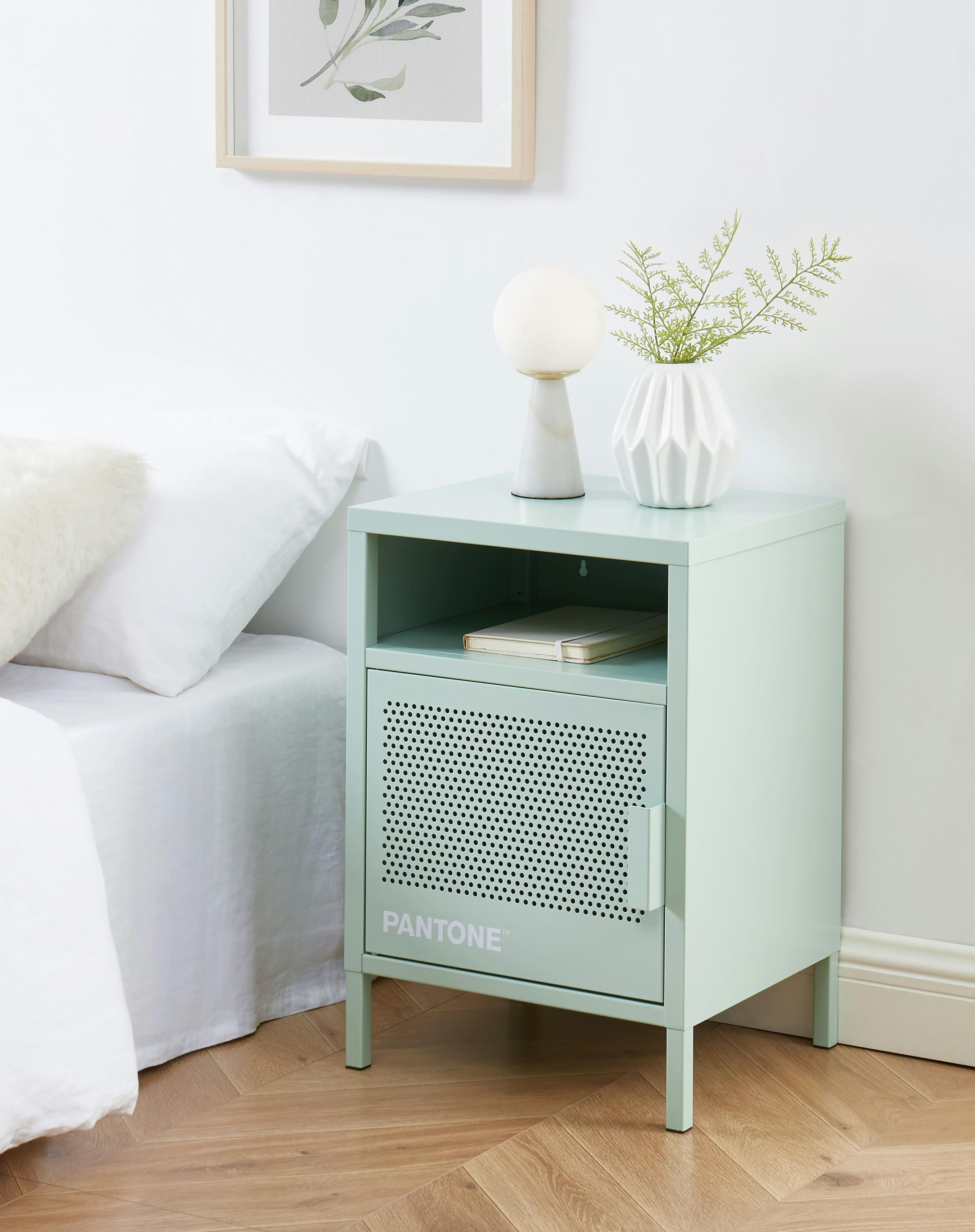 PANTONE - Table de chevet  métal vert menthe 40cm