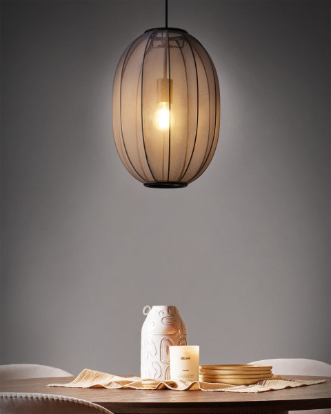 Lampa wisząca sufitowa nylonowa czarna