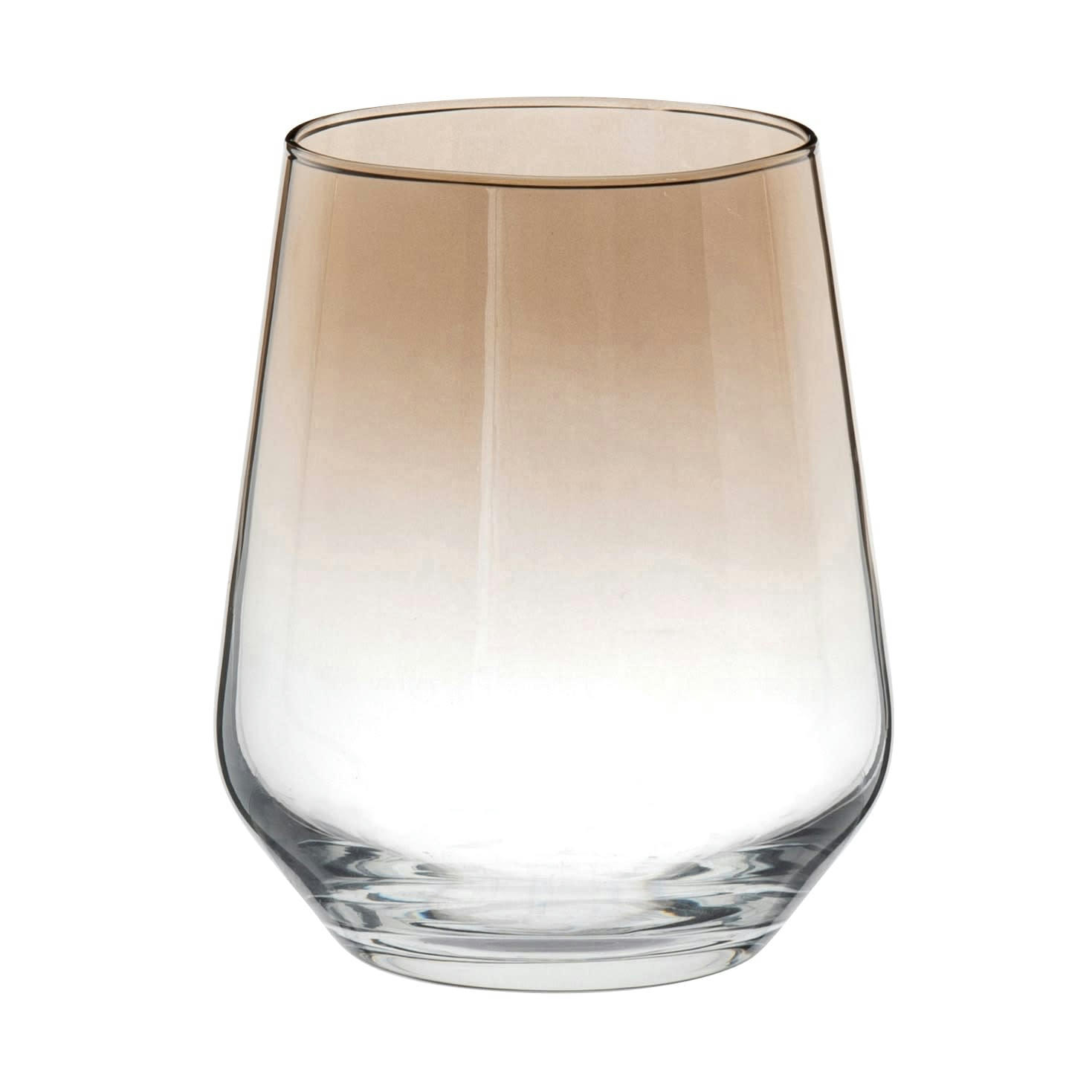 HARMONIY - Gobelet en verre dégradé transparent et ambre brillant