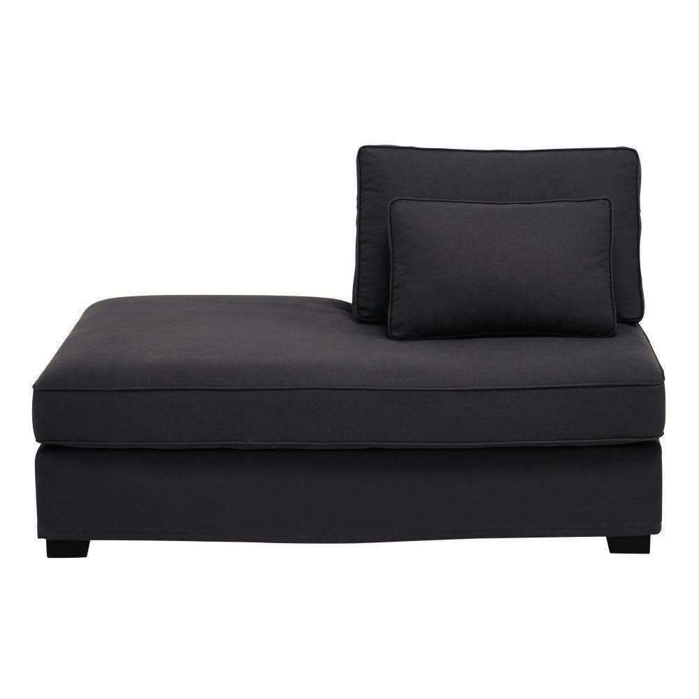 Milano - Méridienne gauche pour canapé modulable en toile gris ardoise