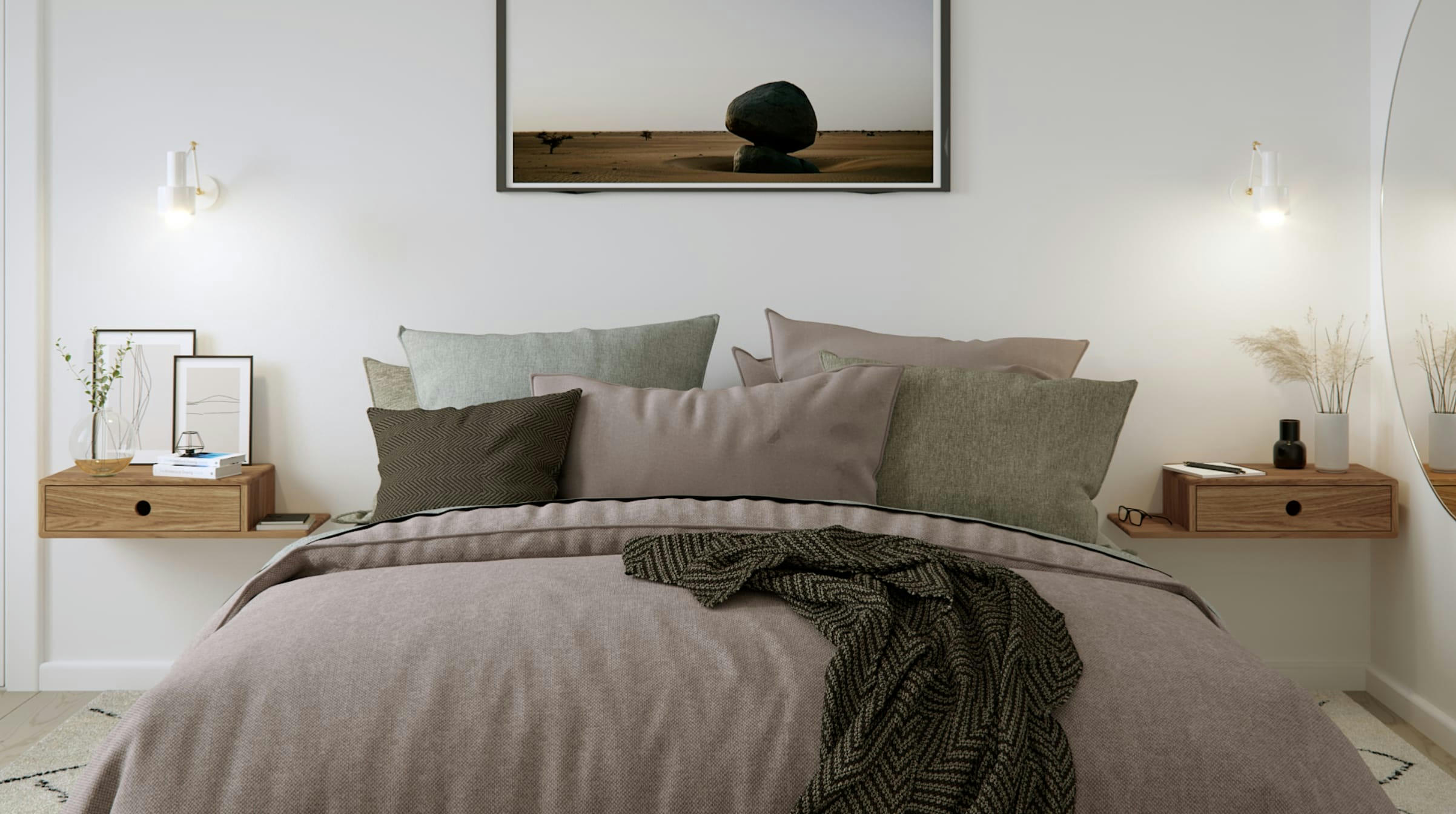 HOPE - Table de chevet avec étagère sur le côté gauche en chêne huilé