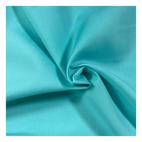 Turquoise Polycotton Fabric by the Metre