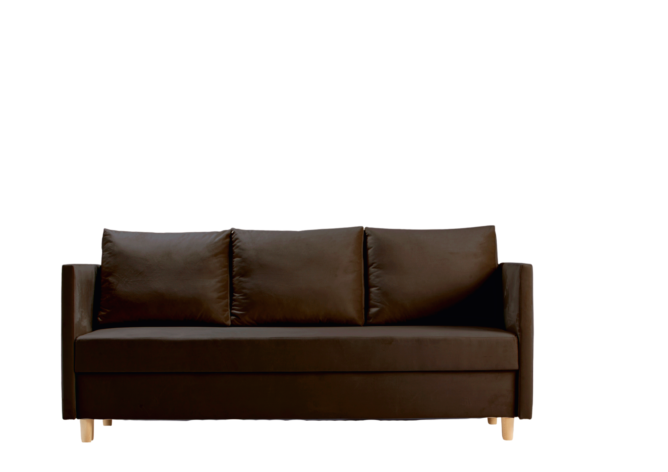 Sofa Rozkładana Trzyosobowa z Pojemnikiem LIMA Brązowa z Funkcją Spania