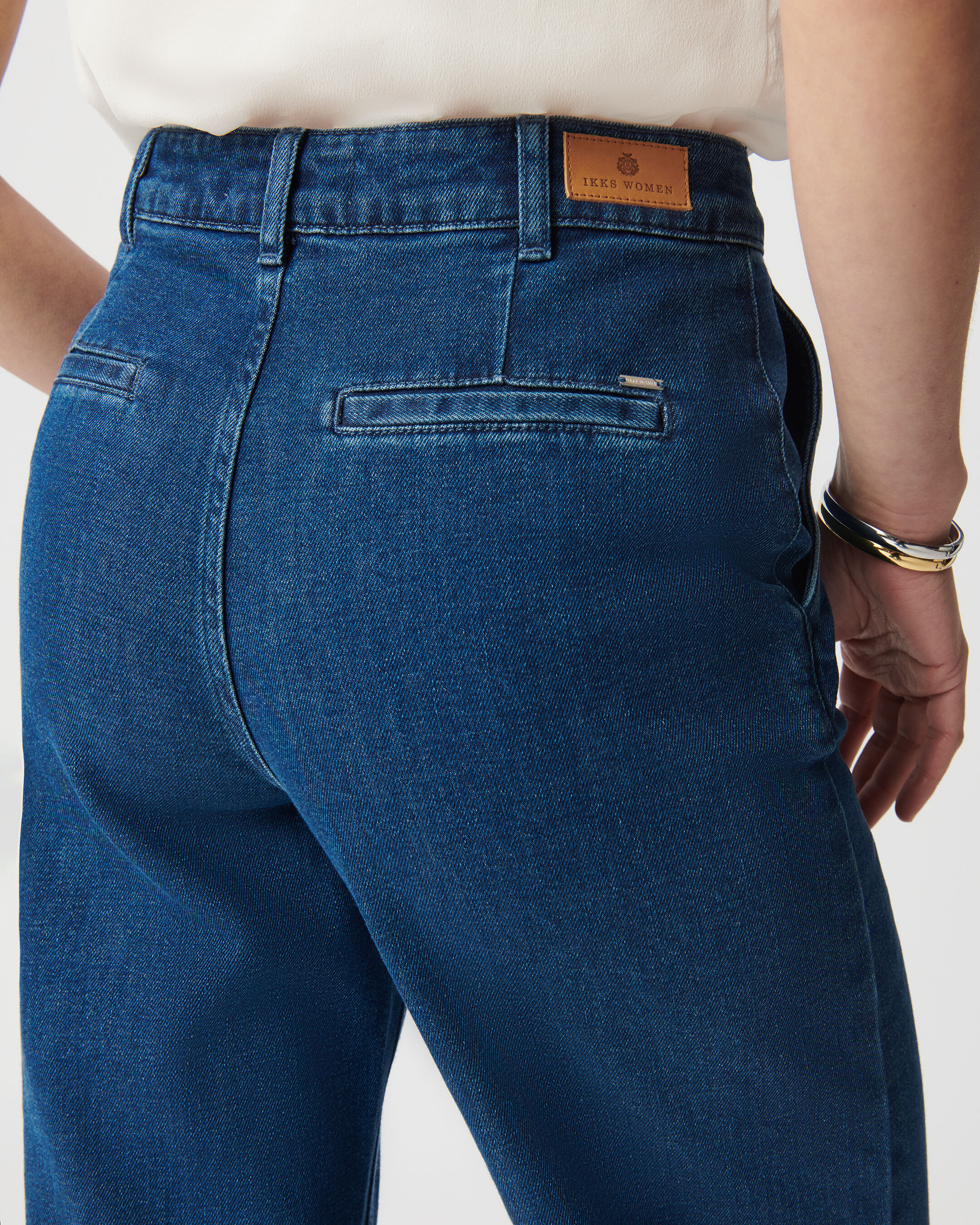 Jean large bleu moyen Femme