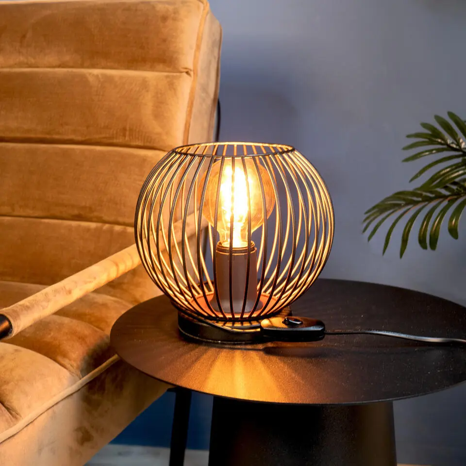 EGLO Almanzora Tafellamp - E27 - &Oslash; 20 cm - Staal - Zwart/Koper