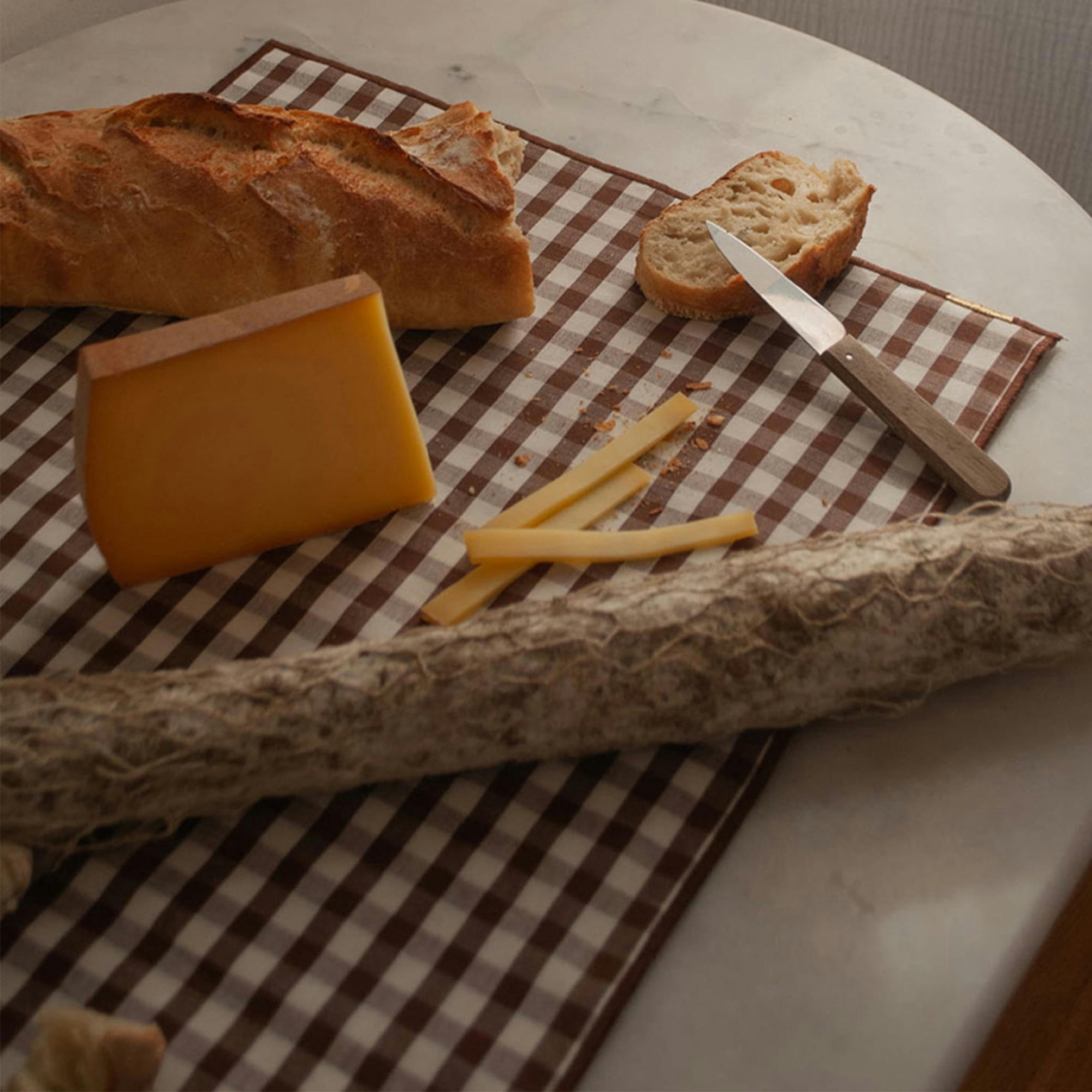 - Sets de table (lot de 2) lin / coton vichy noisette