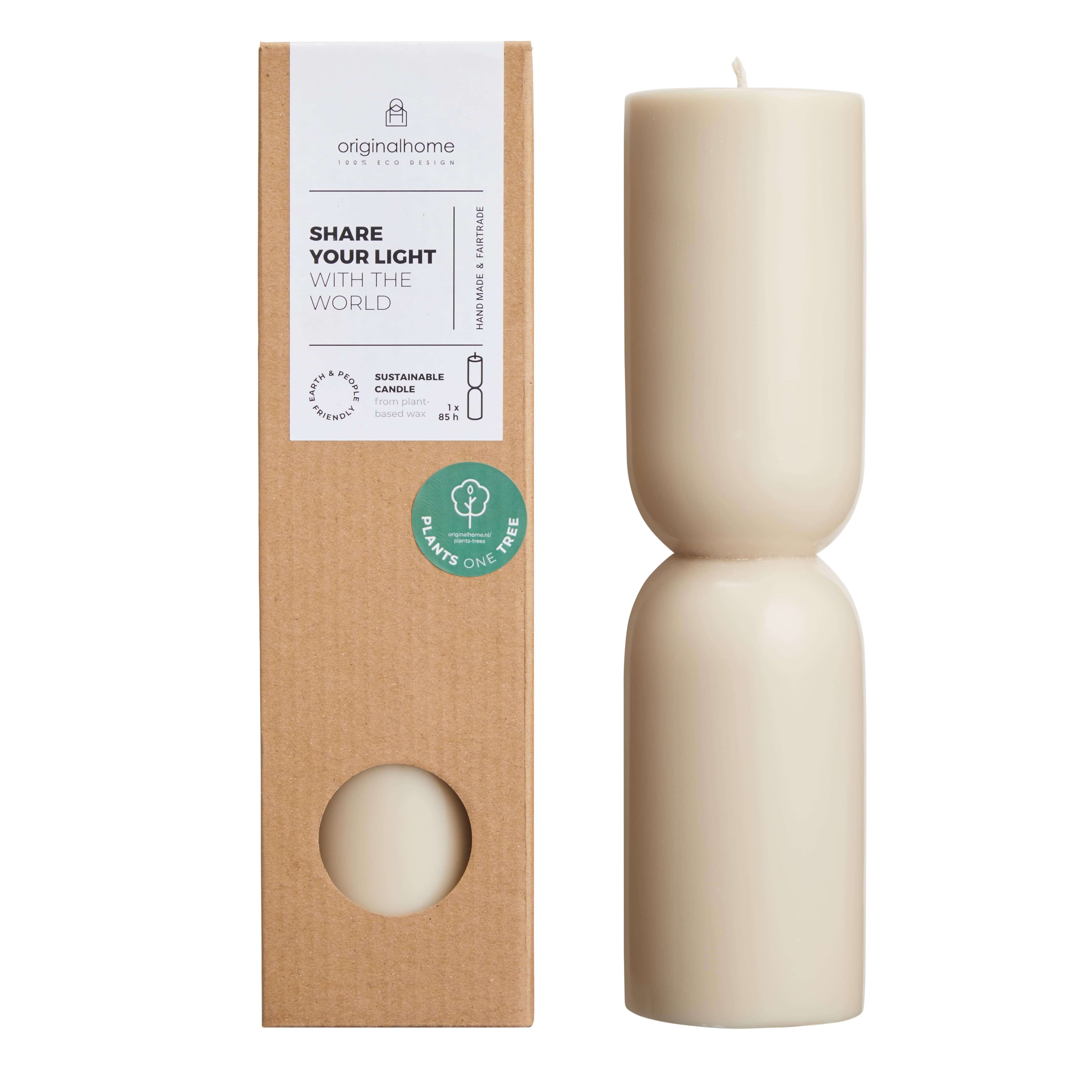Originalhome kaars organische vorm - beige - L