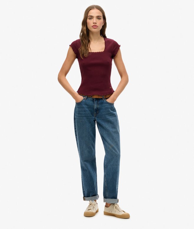 Essential Square Neck Short Sleeve T-Shirt