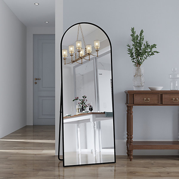 Grand Miroir Pleine Longueur 162x53cm, Peut Être Suspendu Ou Placé Indépendamment, Noir