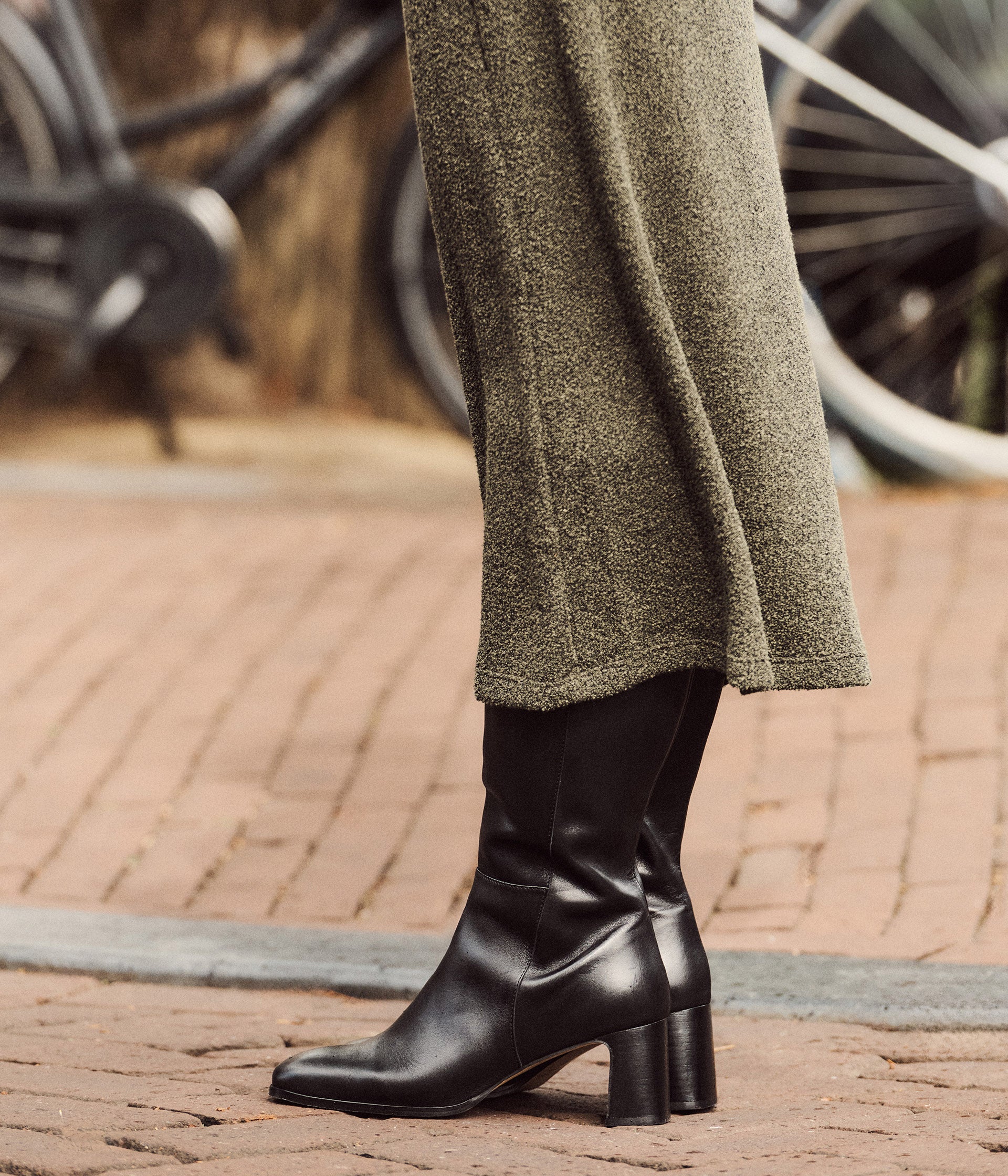 Bottes en cuir noir Paloma