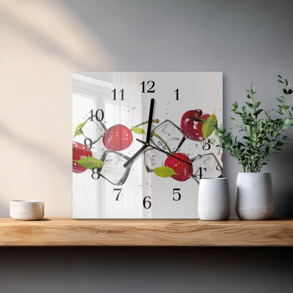 Zegar foto 30x30 Lody Wiśniowe design na ścianę