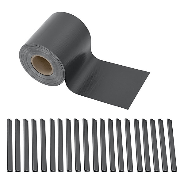 Lot de 4 bandes de brise-vue Jesteburg PVC 140 m x 19 cm 26,6 m² gris anthracite RAL 7016 en.casa