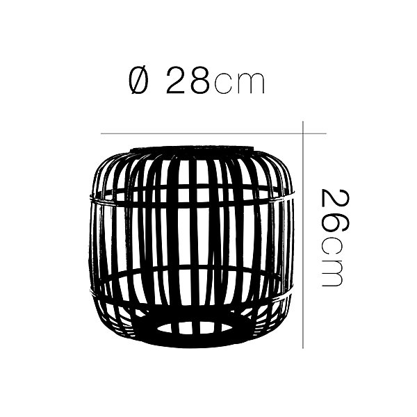Lampe à suspension lustre plafond en bambou coloris naturel - Diamètre 28 x Hauteur 26 cm (1.5 m cable)