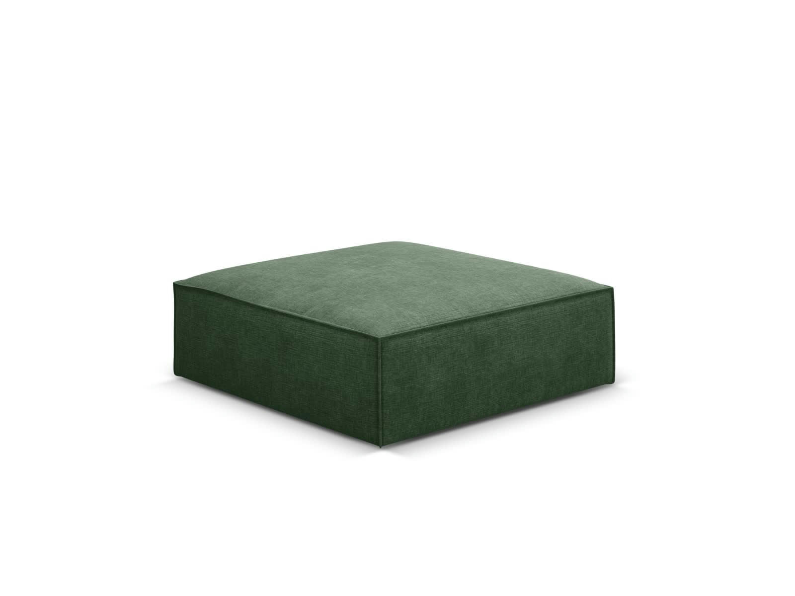 KAELLE - Pouf 1 place en tissu chenille vert bouteille