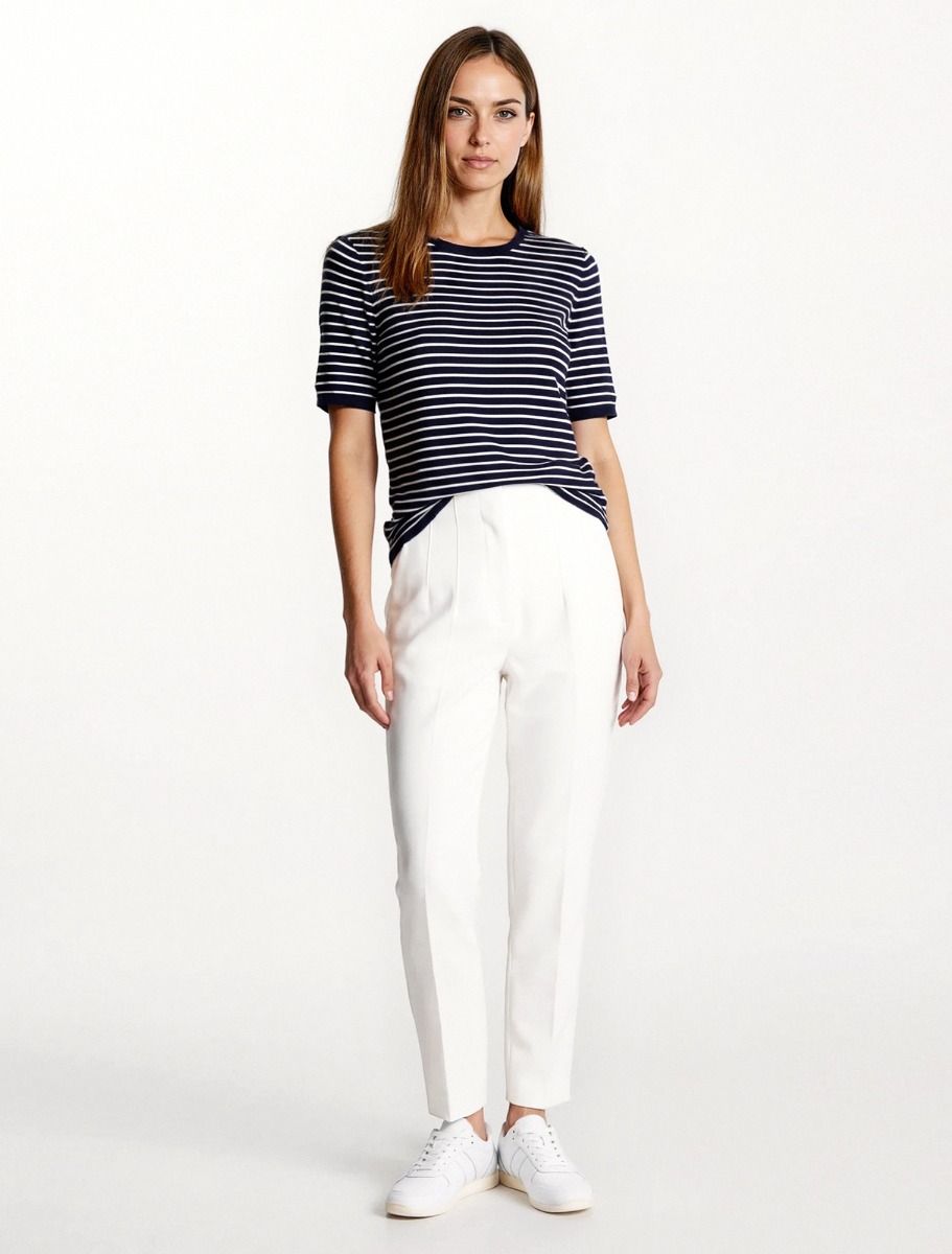 Ριγέ πλεκτή μπλούζα