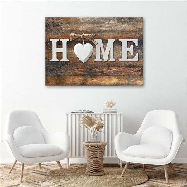 Feeby Obraz Napis Home Serce Drewno Vintage 60x40