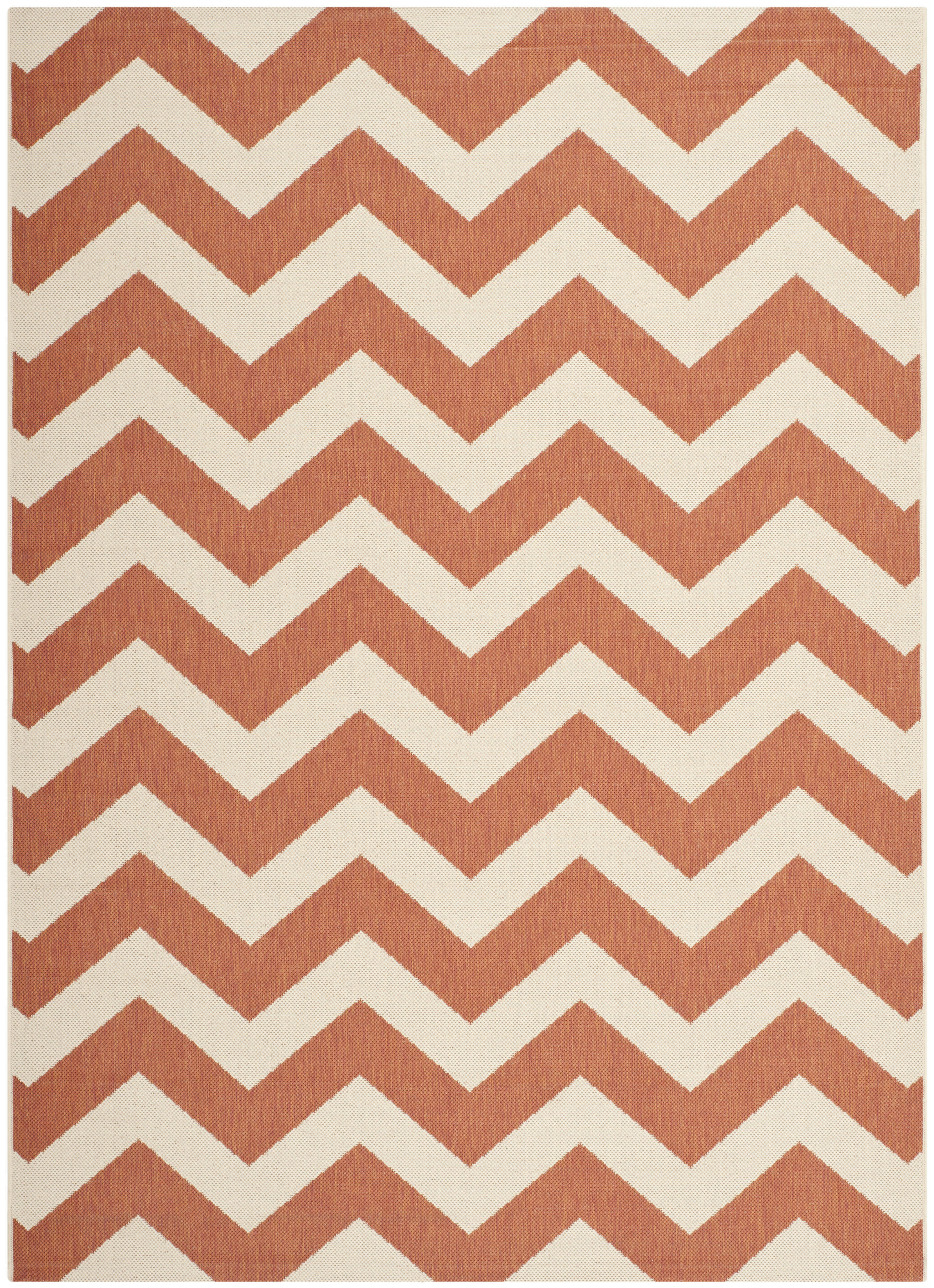 COURTYARD - Tapis interieur & exterieur en terracotta & beige, 160 x 231 cm