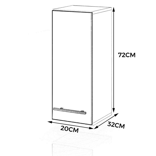 Szafka kuchenna modułowa górna mała 20cm spremium biały mat