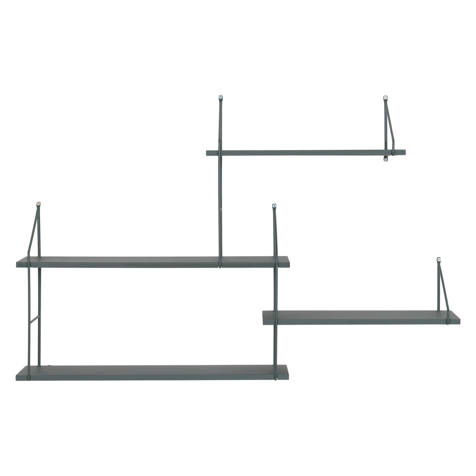 PÓŁKA ŚCIENNA Harlem ZIELONA 99x62x17,5 cm drewno i metal