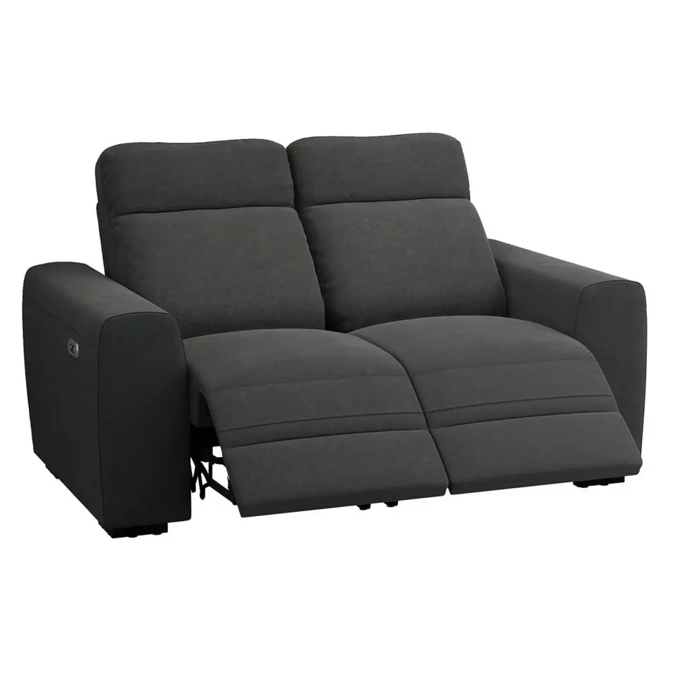 Bank James elektrisch verstelbaar 2-zits - stof Supple - antraciet