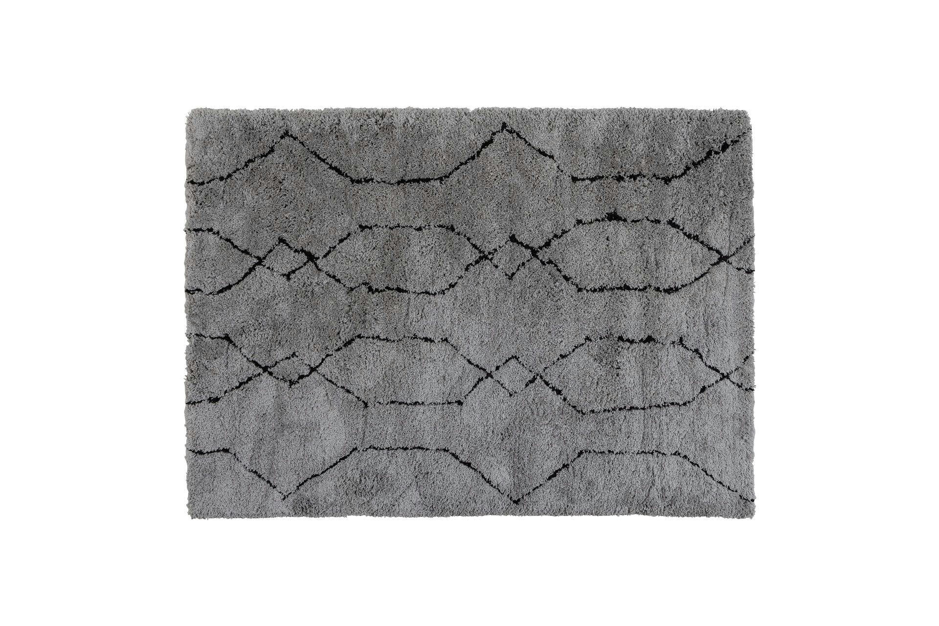 NOVE - Tapis en polyester gris clair et noir