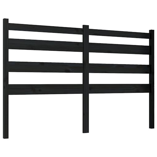 NNEVL Bed Headboard Black 141x4x100 cm Solid Wood Pine