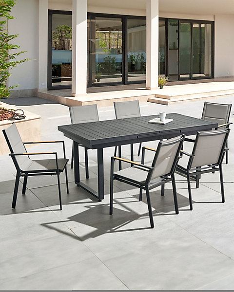 Lot de 6 chaises de jardin BUSSETO Métal Noir