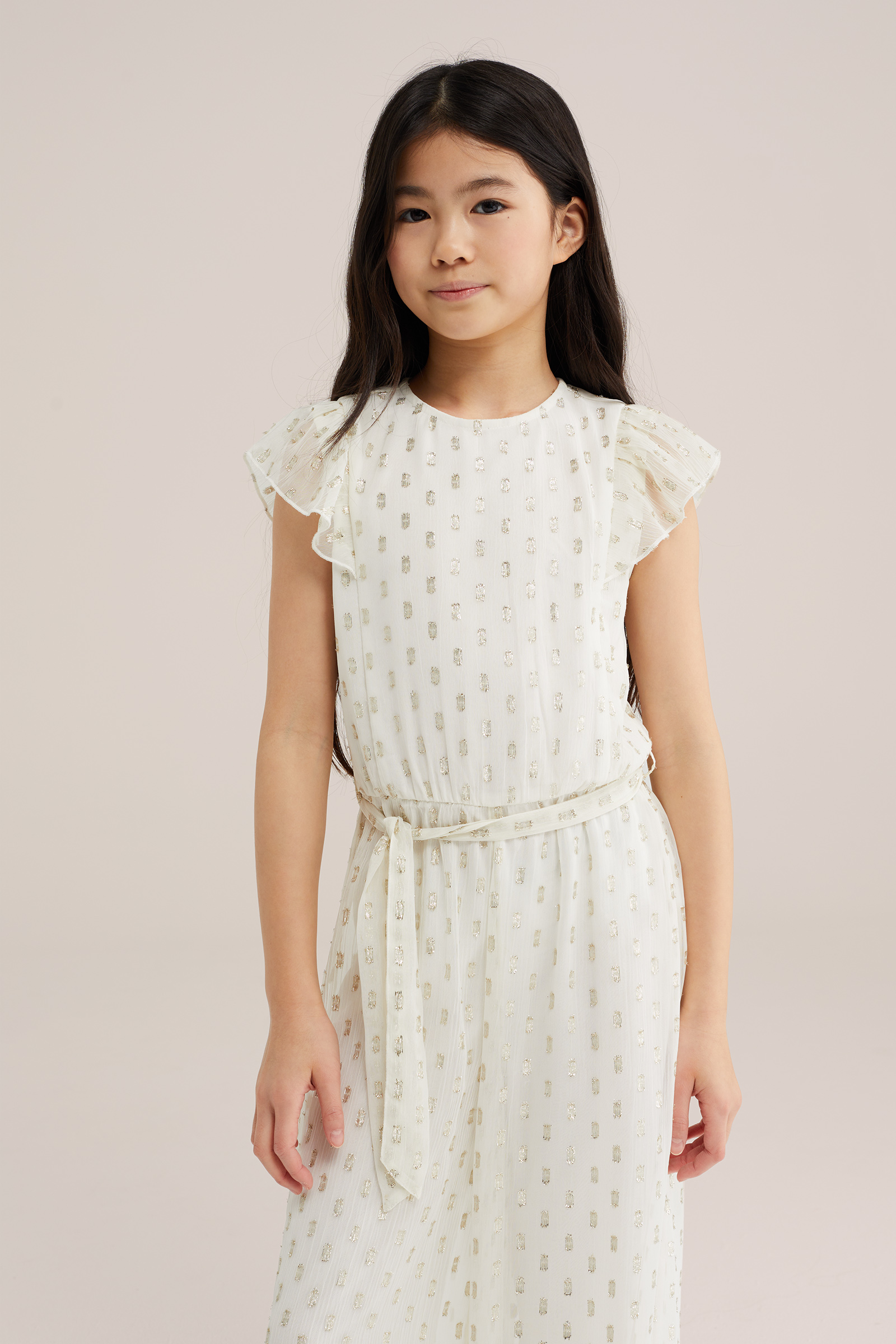 Meisjes jumpsuit met glittergaren