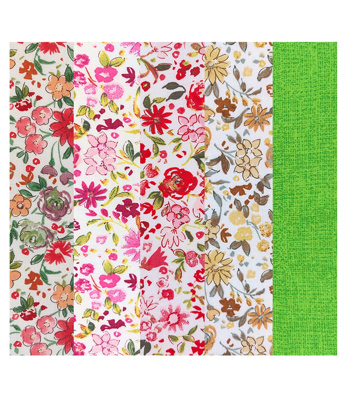 18 x 21 Floral Cotton Fabric Quarters 5ct by Keepsake Calico