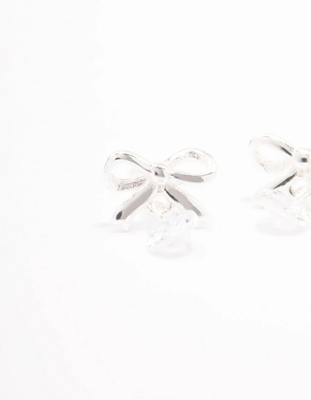 Sterling Silver Bow & Pear Drop Earrings
