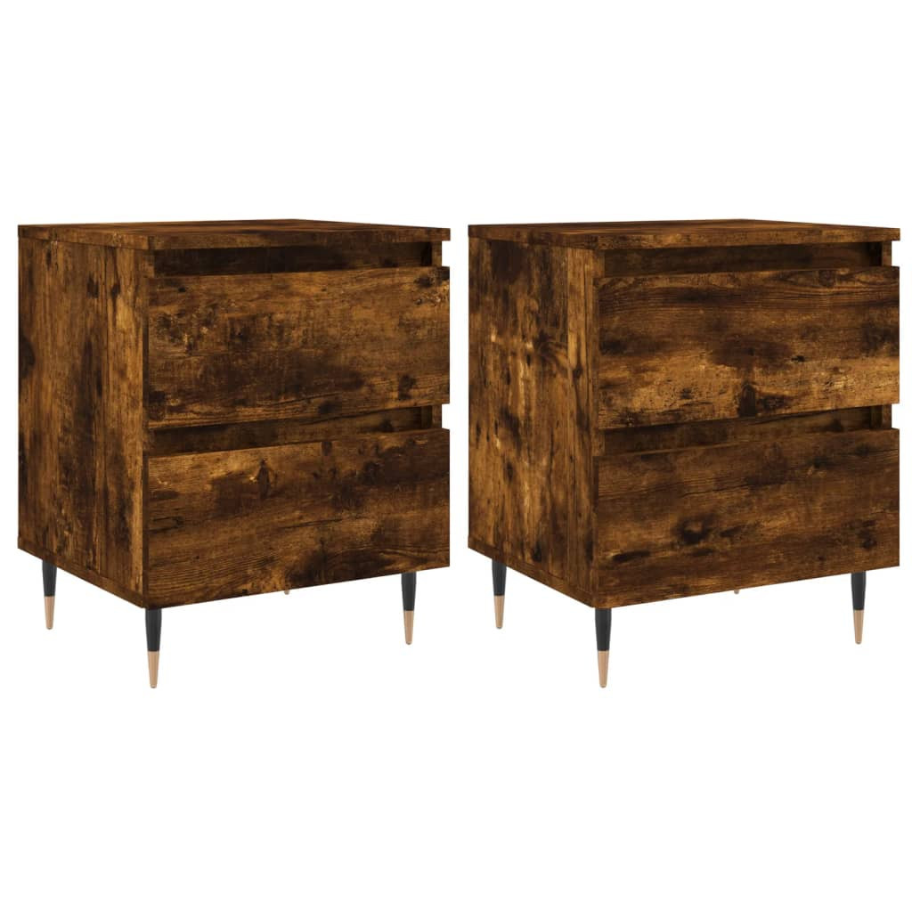 2x Szafka Nocna Stolik Komoda Brązowa z Szufladą Do Sypialni 40x35x50 cm
