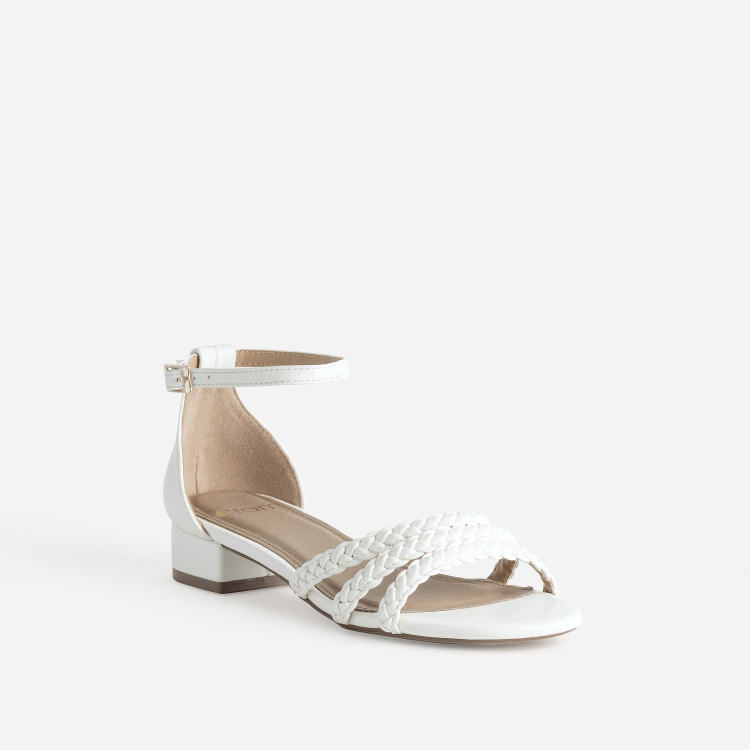 Sandale blanche brides tressées