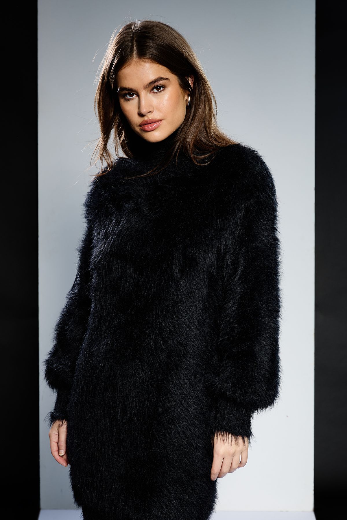 RUNWAY 1.8.1.8 Runway 1.8.1.8 Fluffy High Neck Jumper Dress