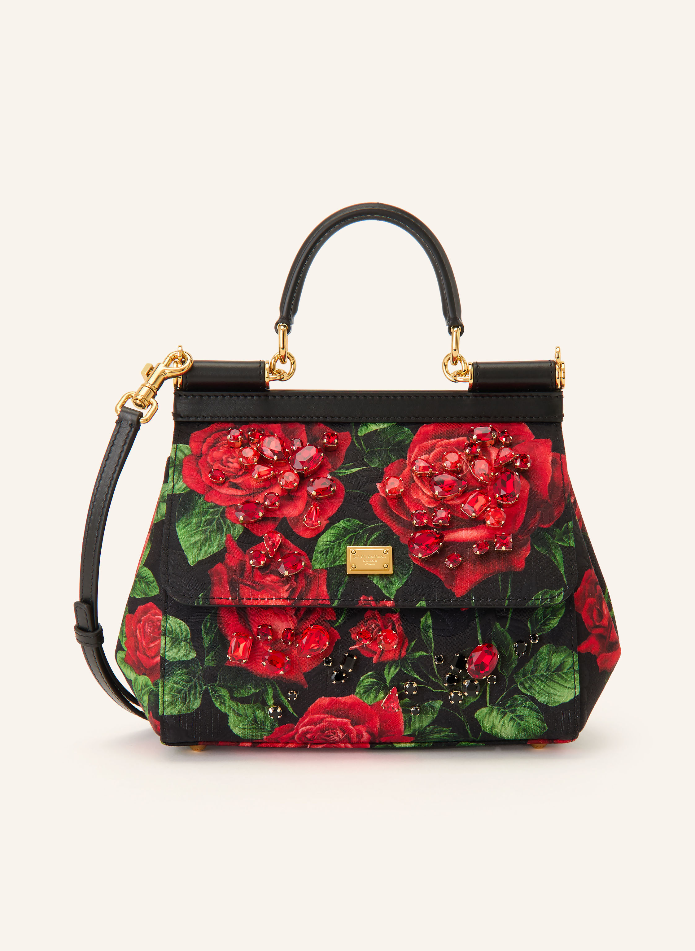 DOLCE & GABBANA Handtasche SICILY mit Schmucksteinen