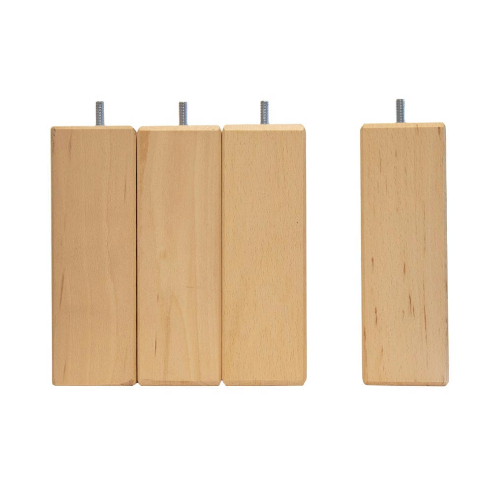 ACCESSOIRES - Jeu de pieds de lit carrés en bois Hauteur 10 (lot de 4)